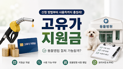 고유가 지원금 사용처와 동물병원 결제 가능 여부를 안내하는 대표 이미지