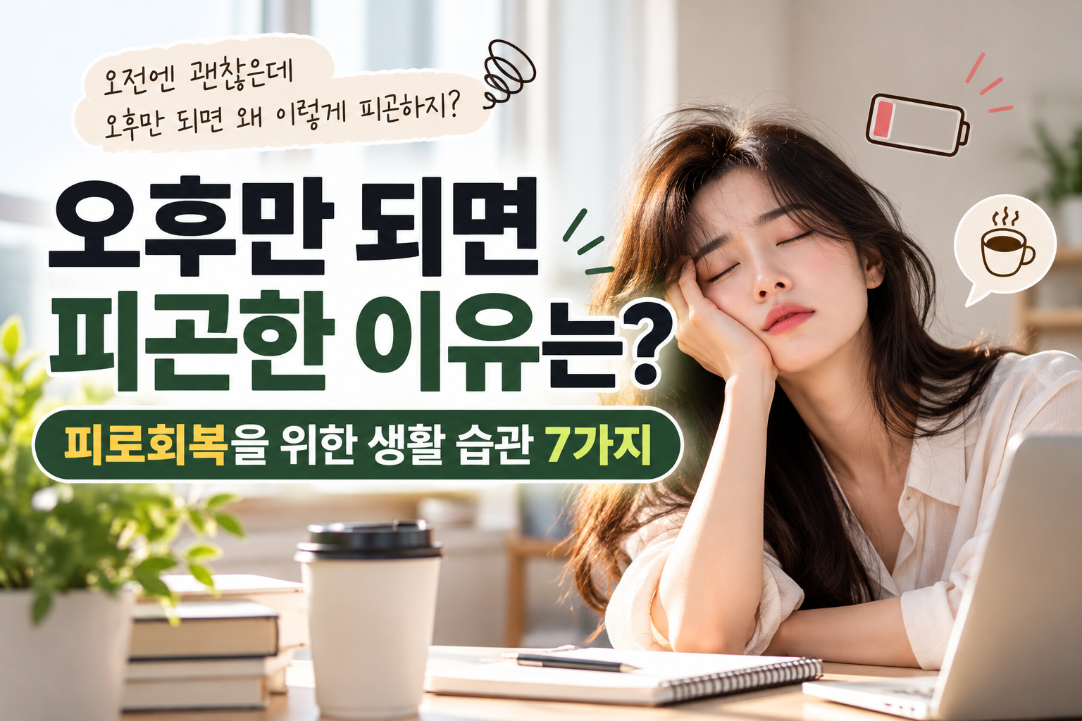 오후만 되면 피곤한 이유는? 피로회복을 위한 생활 습관 7가지