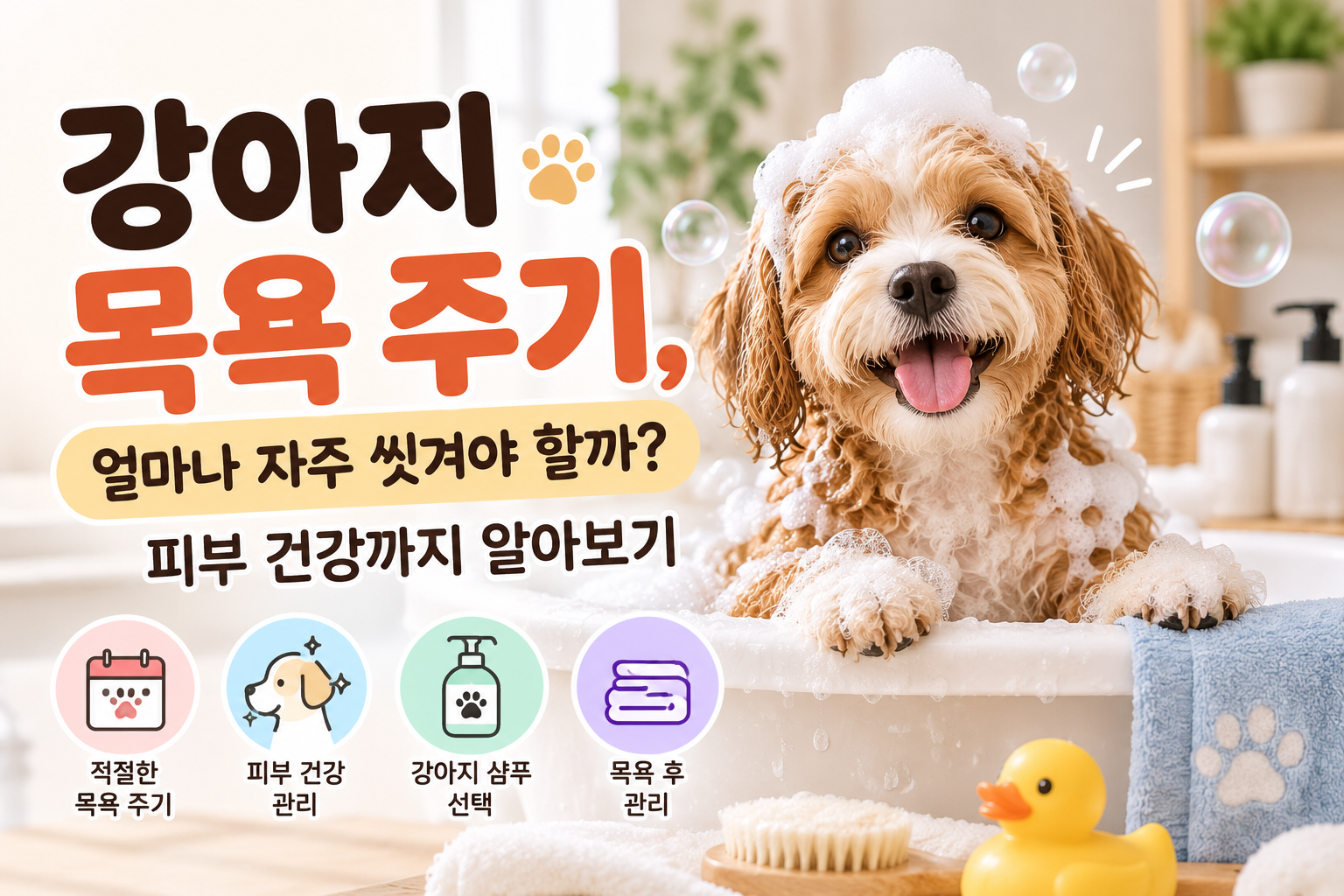 강아지 목욕 주기, 얼마나 자주 씻겨야 할까? 피부 건강까지 알아보기